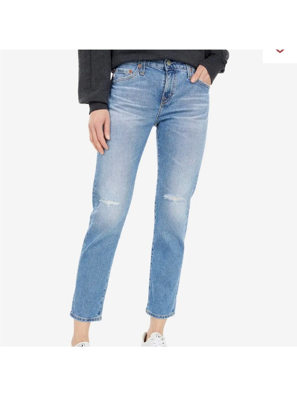 NEW AG Adriano Goldschmied Ex-Boyfriend slouchy slim ripped knee jeans